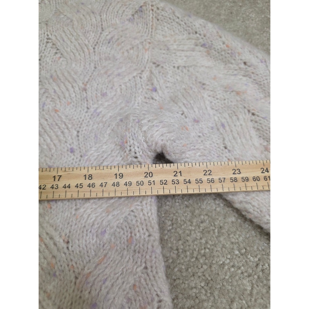 Joie Womens Large Cable Knit Confetti Mock Neck Sweater Cream Multi Color - Picture 4 of 9